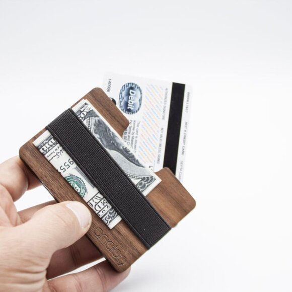 Birch & Walnut Wallet Card Holder Duo - Picture 5 of 6